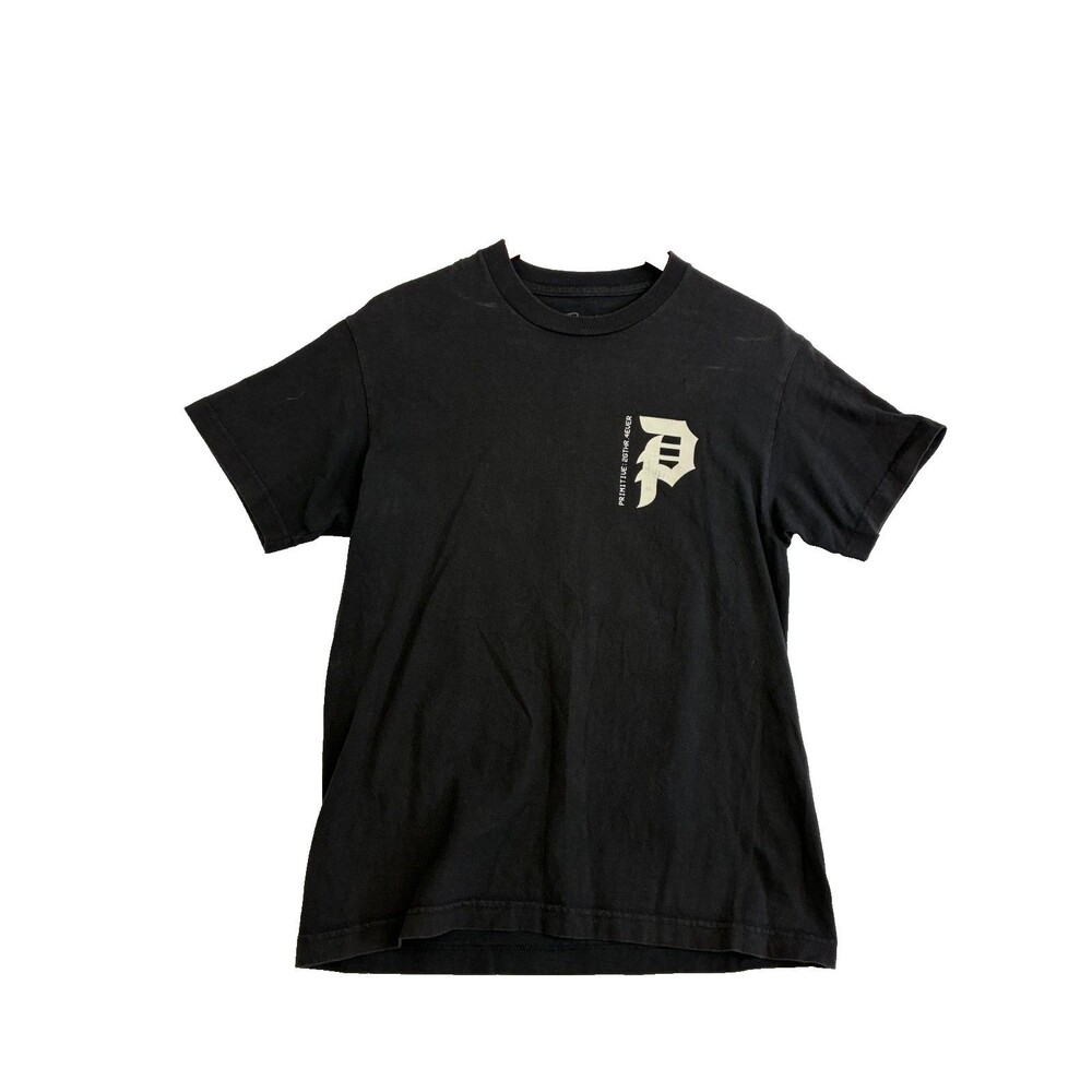 Primitive Skateboarding T Shirt Mens M Black Rose Graphic Logo Streetwear Tee